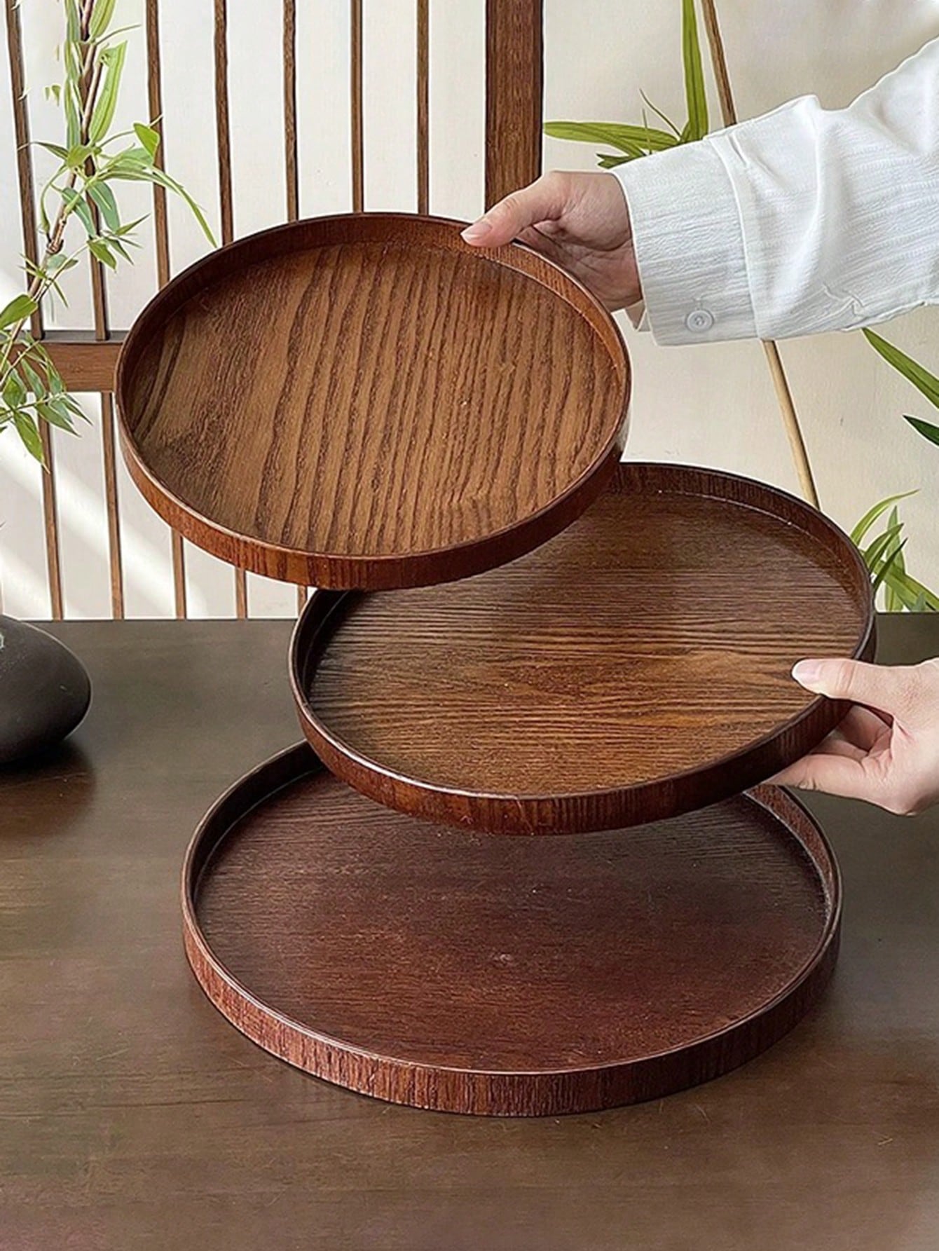 Coffee Tea Organizer - 1 szt./3 szt. Naturalna drewniana taca