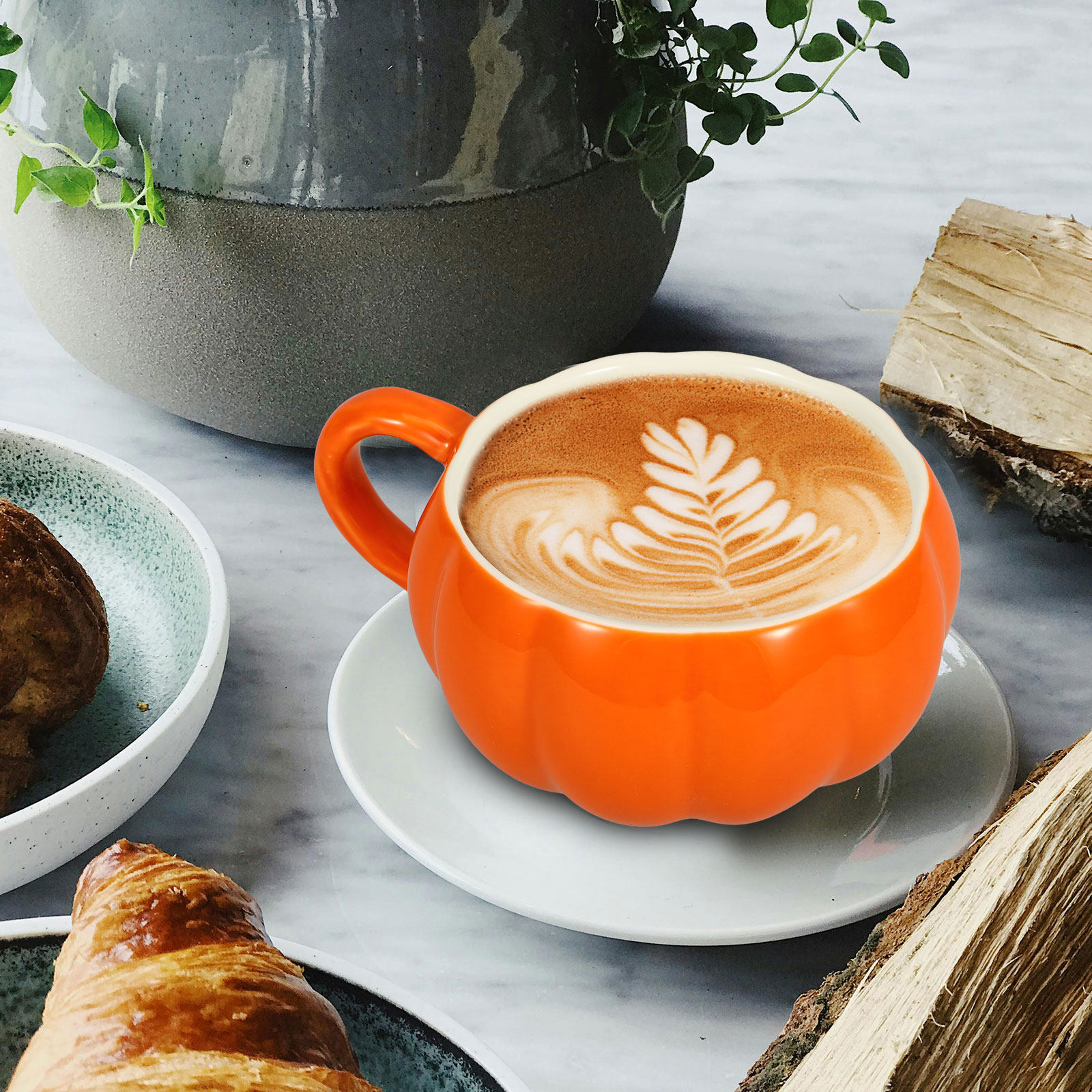 Coffee Tea Break - Oryginalny ceramiczny kubek w kształcie dyni