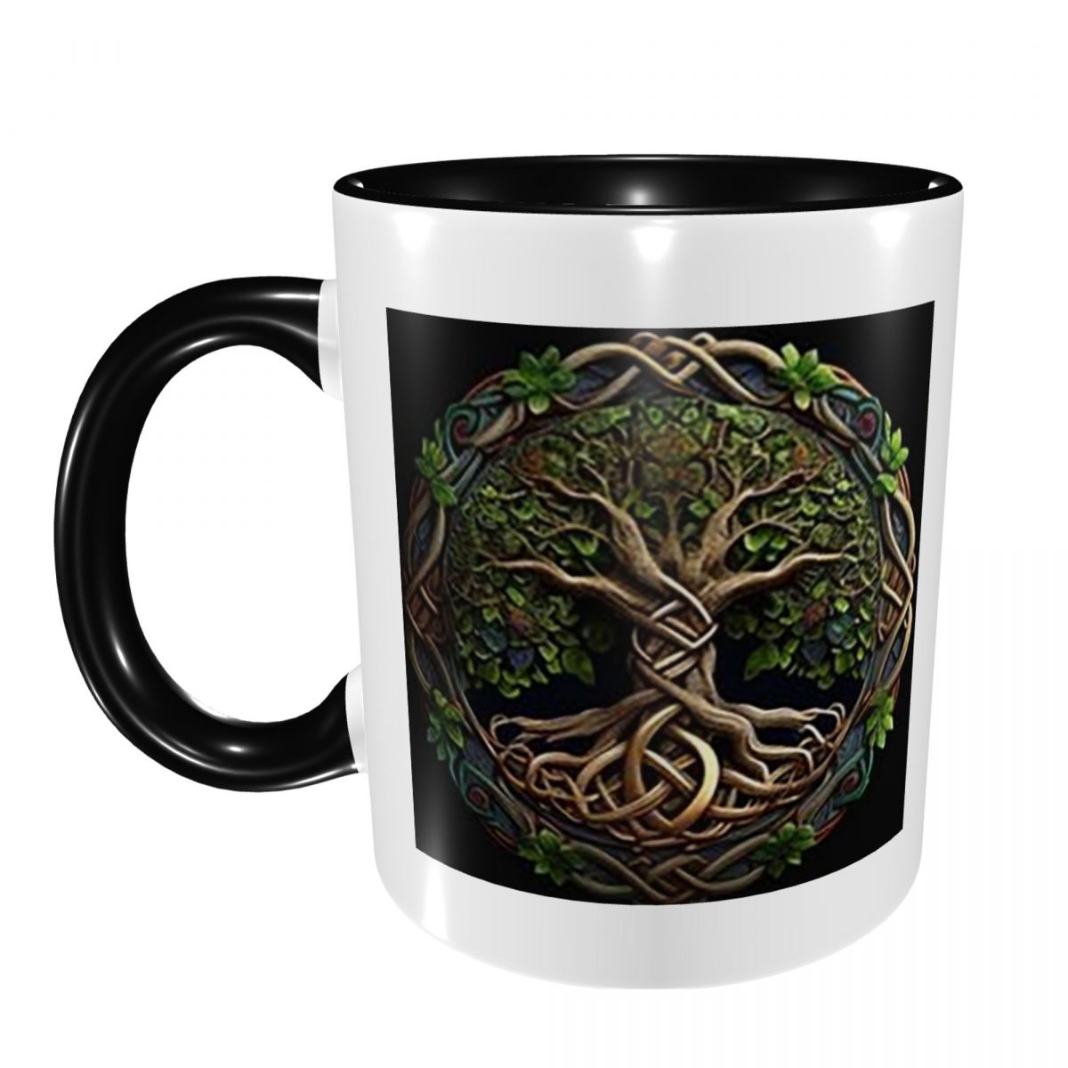 Coffee Tea World - Śmieszny ceramiczny kubek z drzewem życia