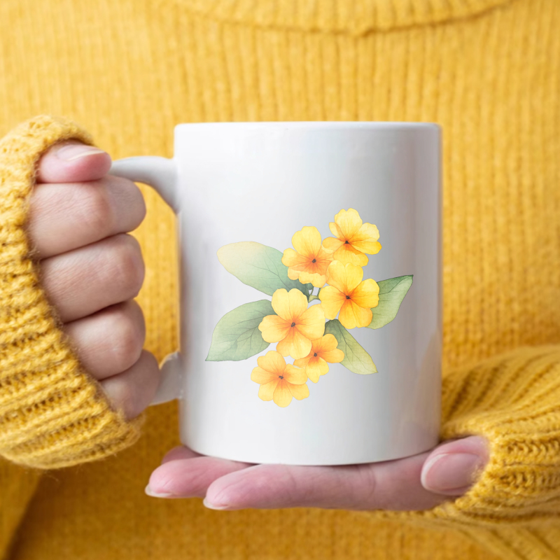 Coffee Tea Break - Kubek ceramiczny z białymi i żółtymi
