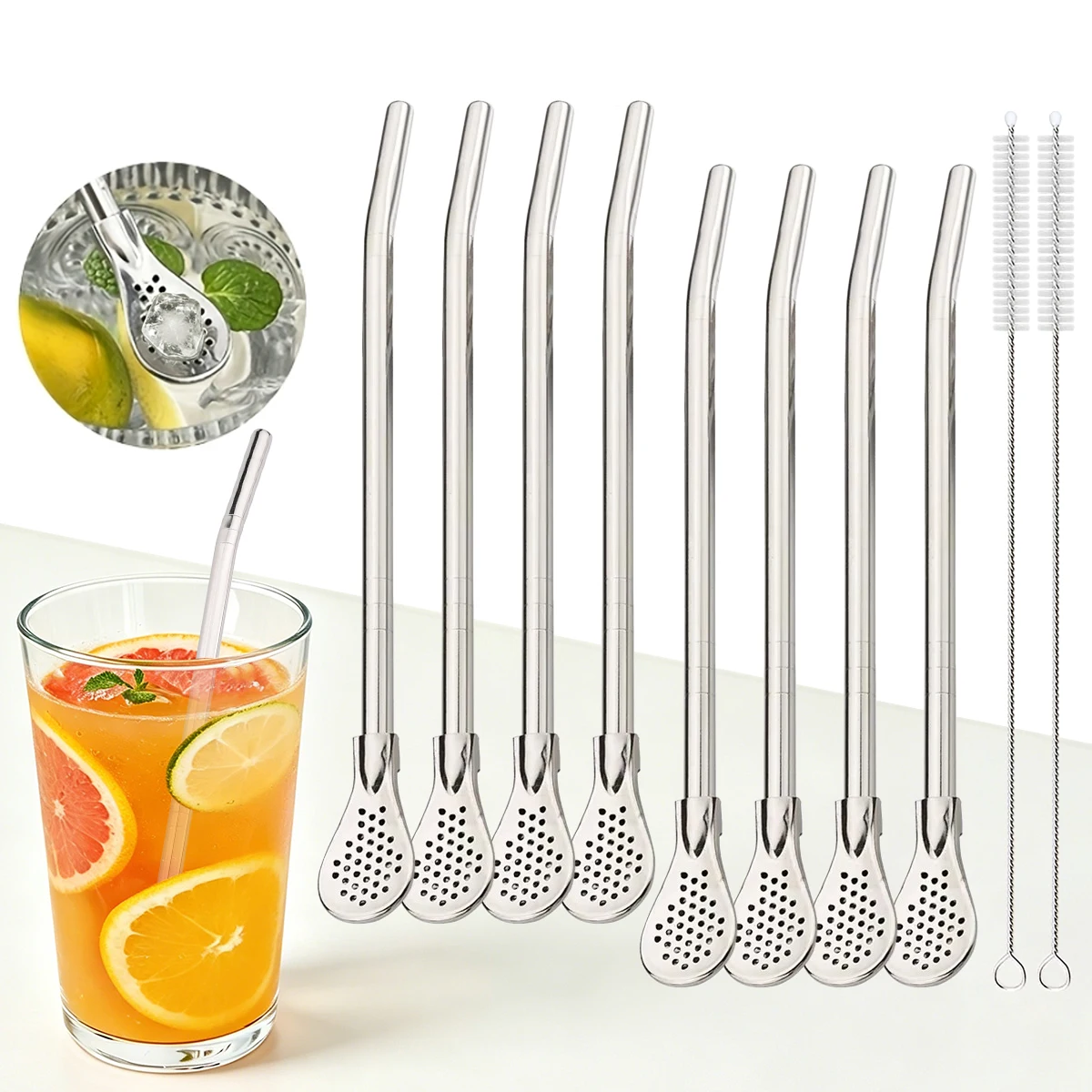 8 szt. Zestaw Słomek do Herbat – Coffee Tea Spoon recenzja i cena