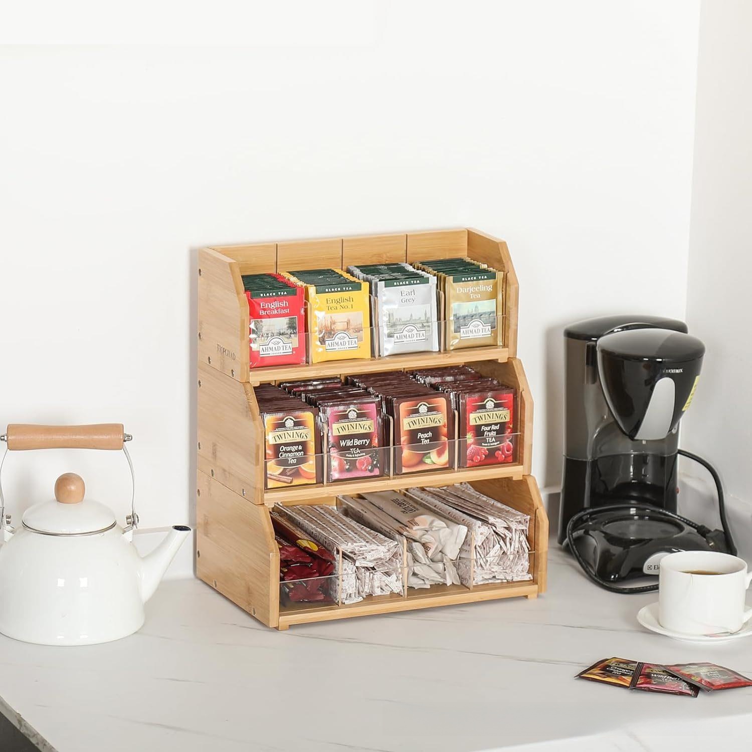Pudełko na herbatę z bambusa,  – Coffee Tea Organizer recenzja i cena